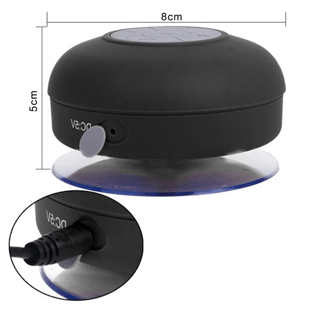 New Arrival Waterproof Silicone Hands-free Mic Suction Wireless Bluetooth Car Speaker Bathroom Shower Speaker - ANKUX.COM