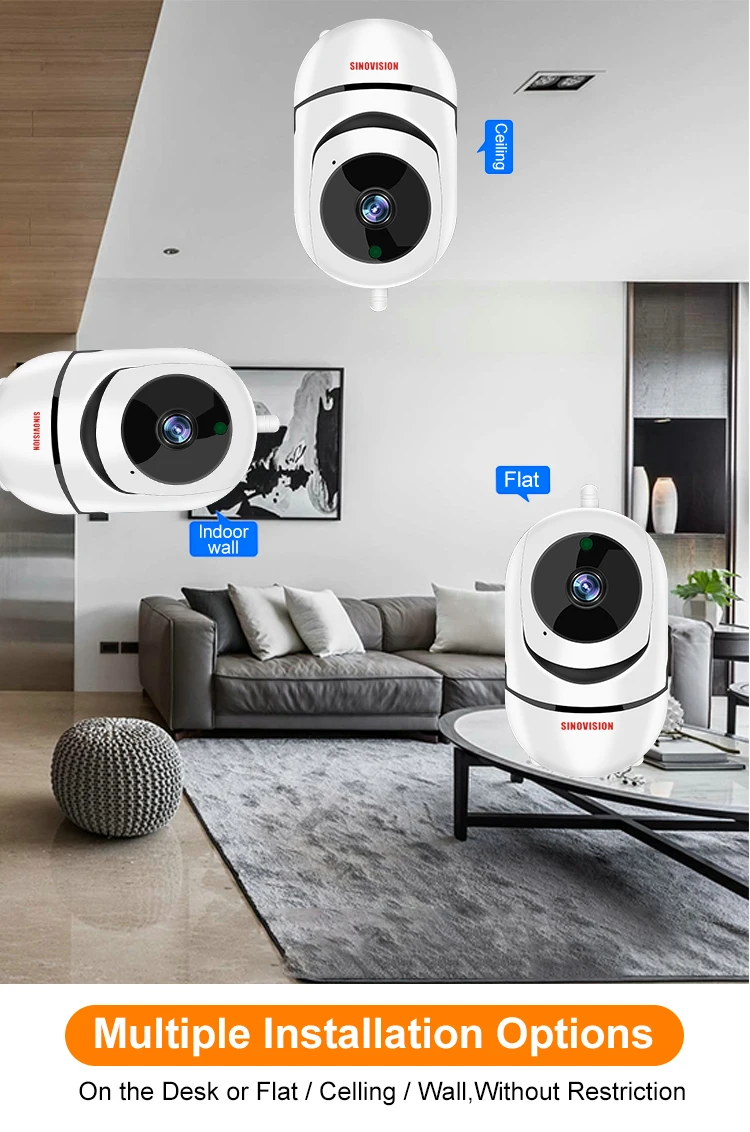 Sinovision Hot Selling Two Way Audio Smart Baby Monitor Camara Support