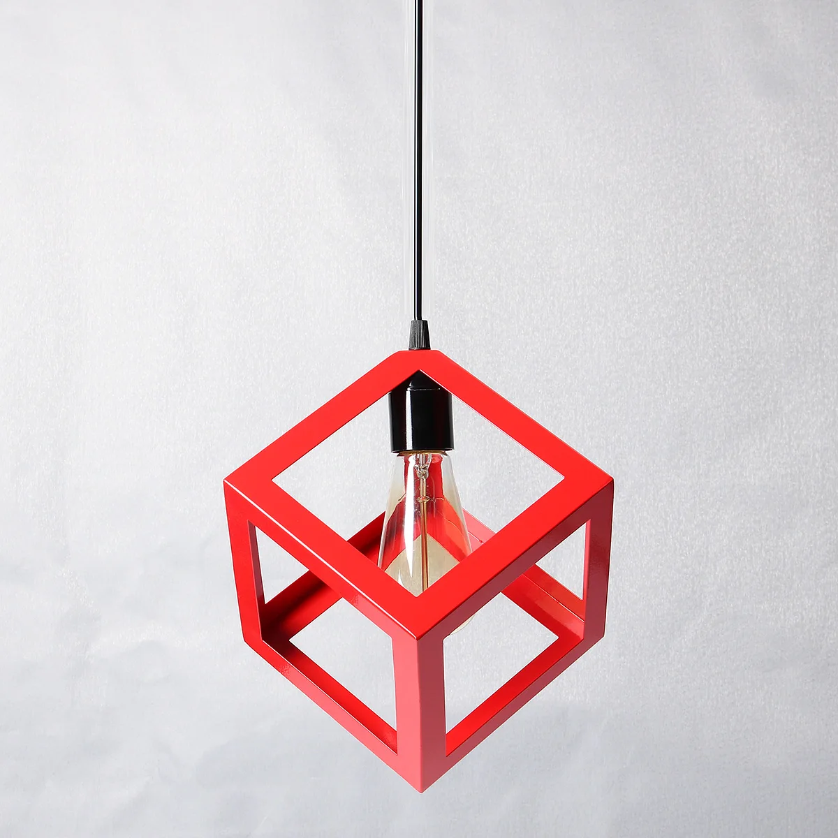 China Products Antiquated red Cage Metal Pendant lamp With E27 Lampholder