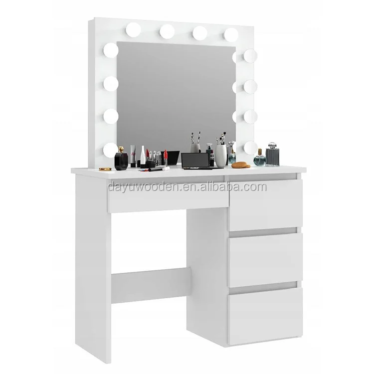 vanity dresser with lighted mirror