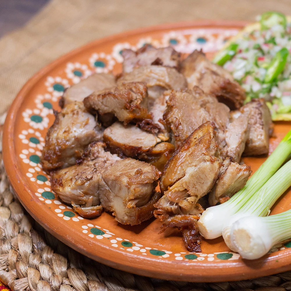 Carnitas De Cerdo Fully Cooked Seasoned Pieces Of Pork Meat The