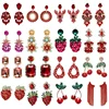 Kaimei 2019 fashion jewelry women ruby red crystal glass diamond statement earrings for women