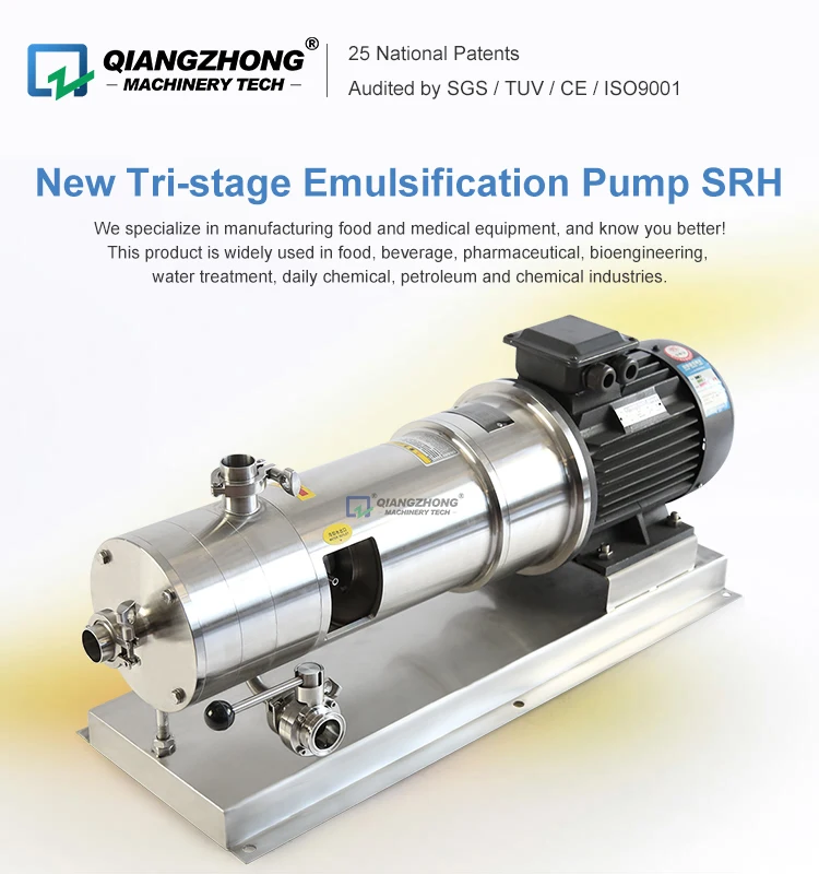 Milk Rotor Stator Emulsion Inline High Shear Emulsifier Mixer