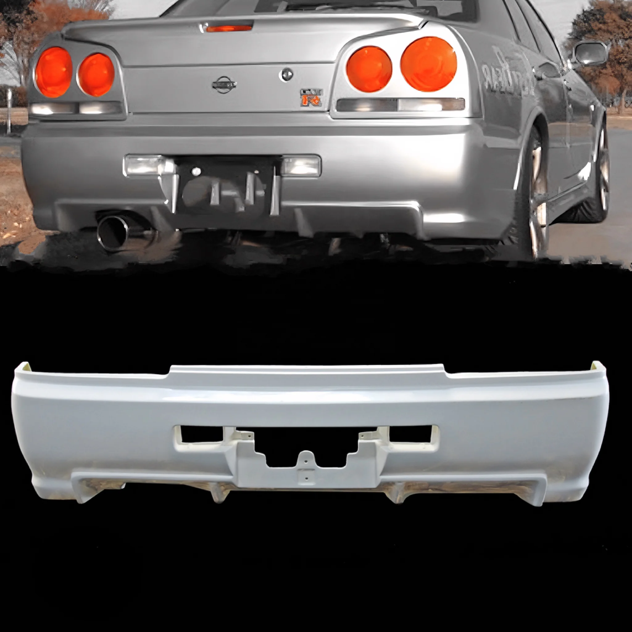 Nissan SKYLINE HR34 Rear Bumper - High-Quality Fiber Glass