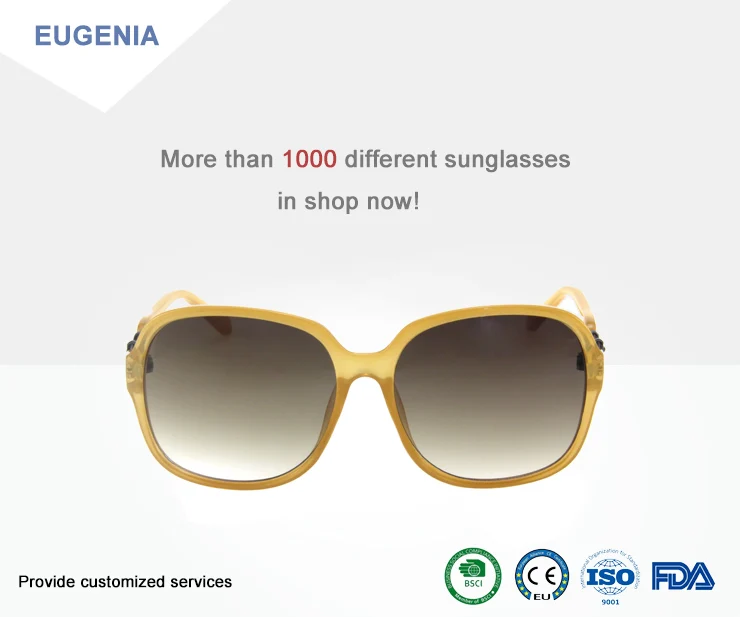 EUGENIA Round frame glasses women mirror lens sunglasses with Metal piece custom logo