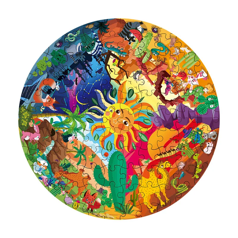 
New arrival juguete didactico montessori 172 pieces round circle big puzzles for kids with gift box 