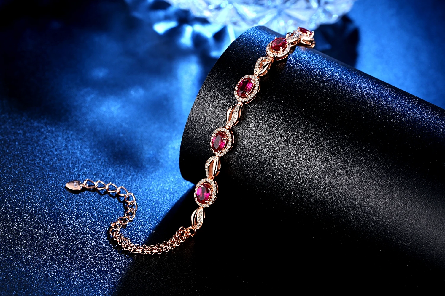 Classic CZ 925 sterling Silver Rose Quartz High Quality Cubic Zircon Women Bracelet Jewelry(图5)