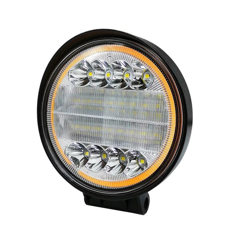 Cheap Slim Round 72W LED Work Light Yellow White Dual Colors
