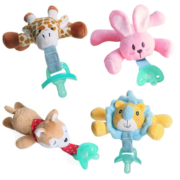 Kids Cute Stuffed Animal Toy Elephant Baby Pacifier Wholesale Custom