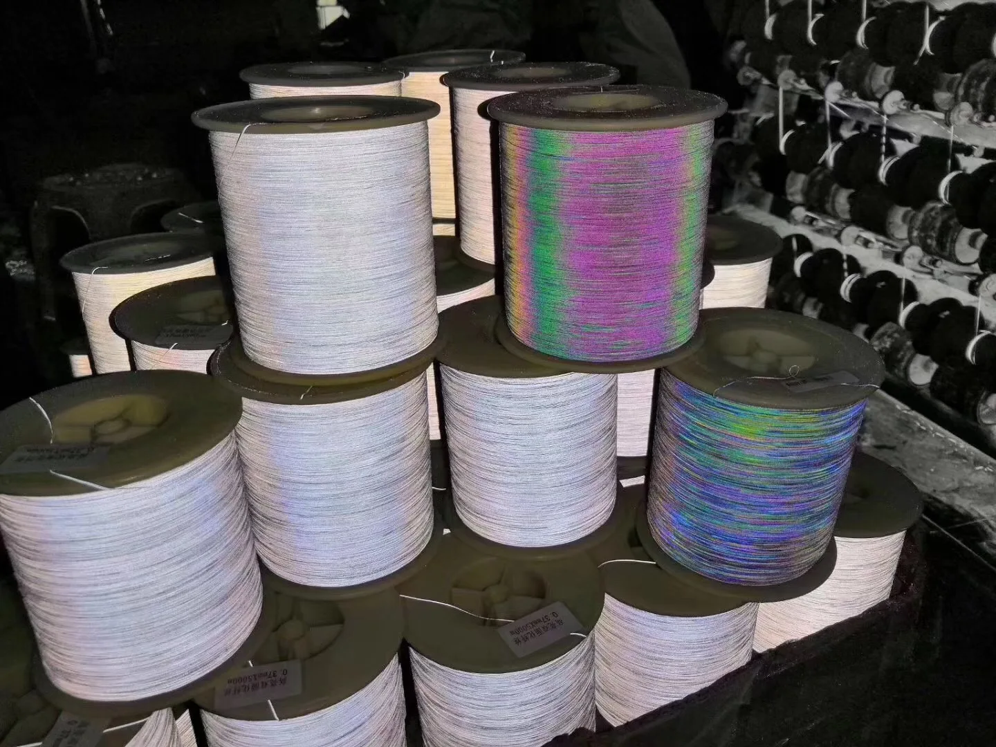 Customized Single Double Side Reflective Thread Sliver Rainbow