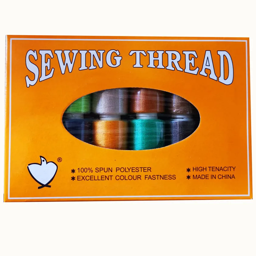 Sewing Thread Kit 100 Spun Polyester Thread 12colors Kit 500yards For