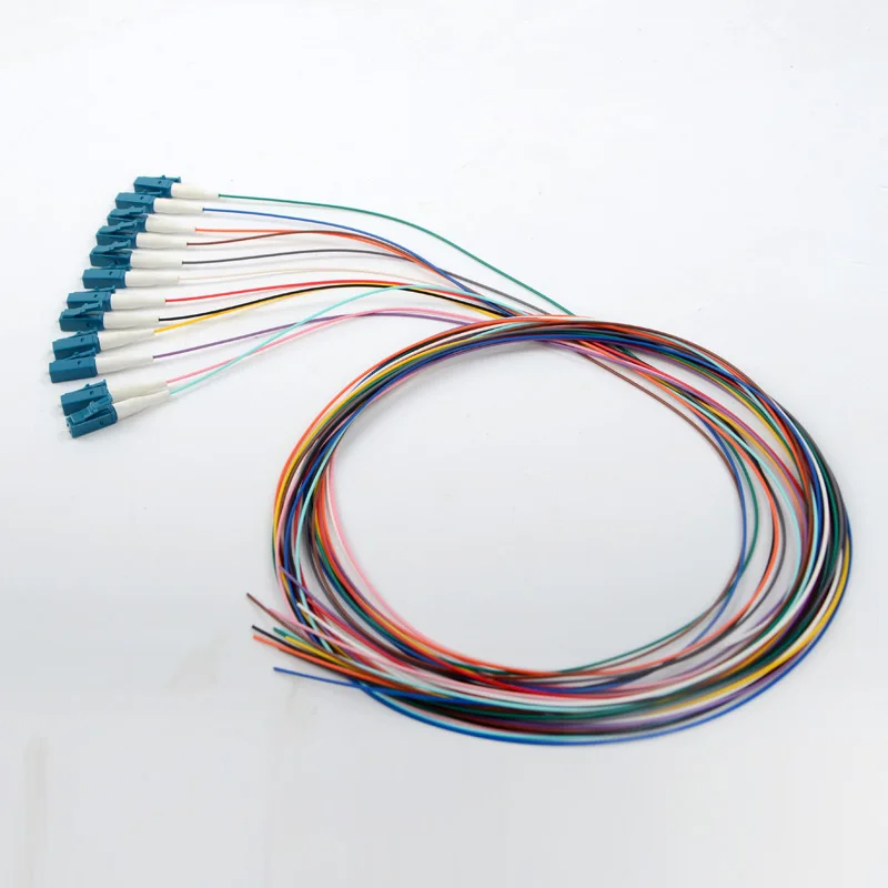 ST 12 Fiber SM Multi Color Fiber Optic Pigtails 1Meter manufacturer supply