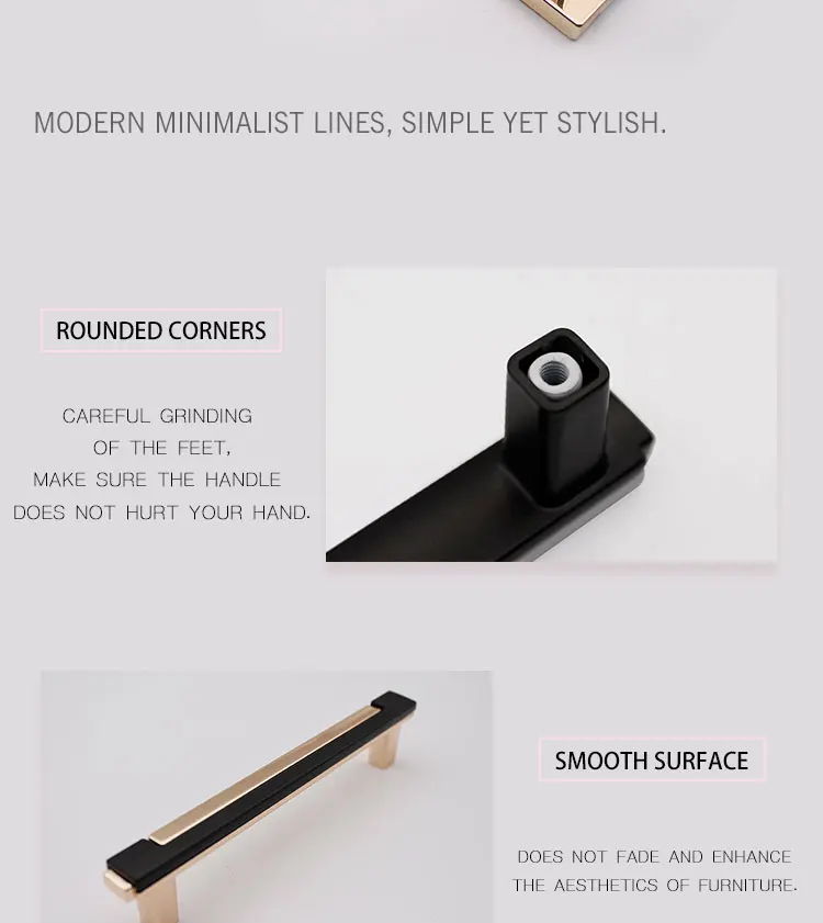 Modern New Design Handle Gold White Chrome Black Combination Single Hole Knob European Cabinet Shoe Cabinet Wardrobe Handle