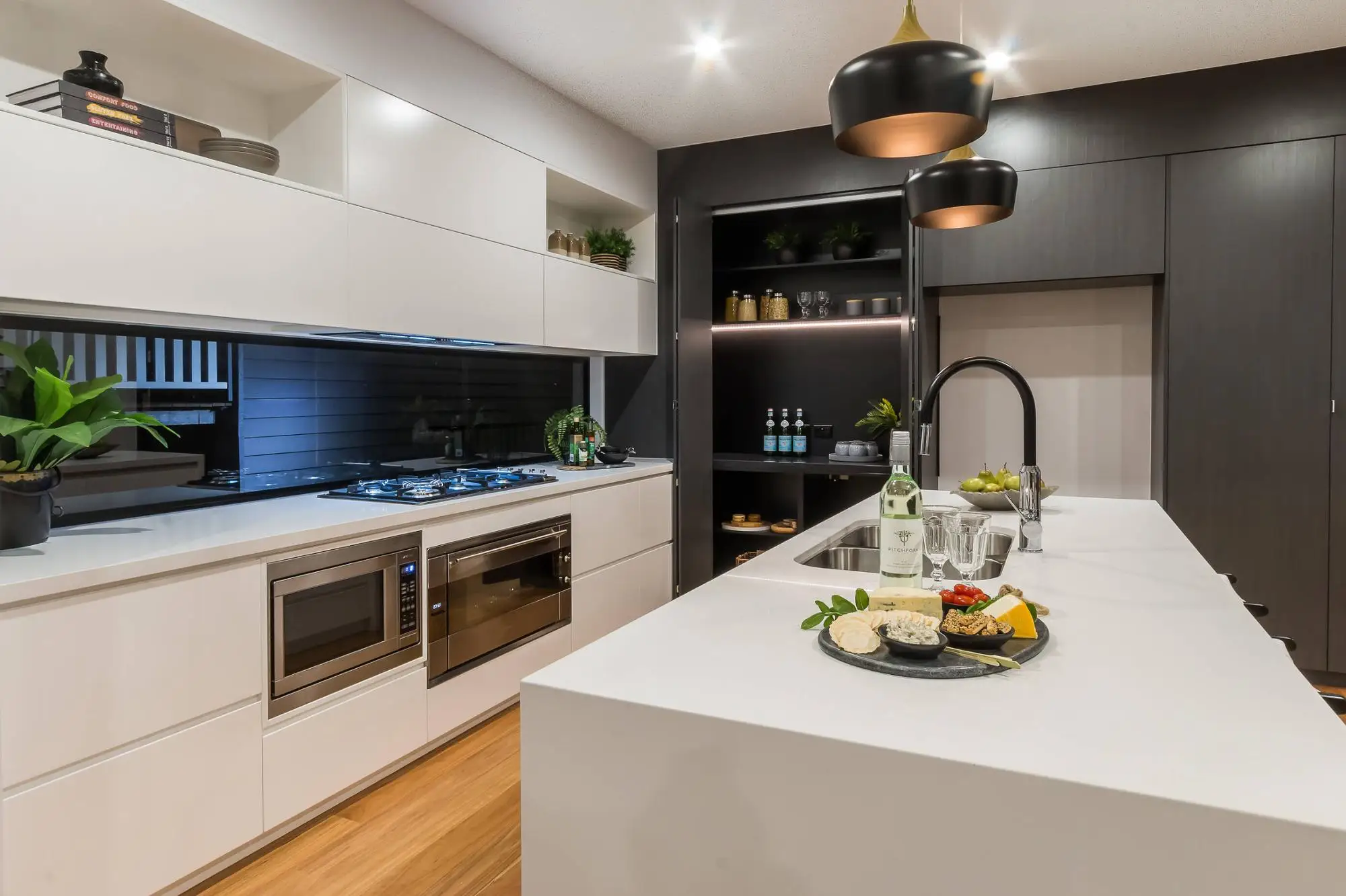 hangzhou vermont villa house white mdf board modular kitchen