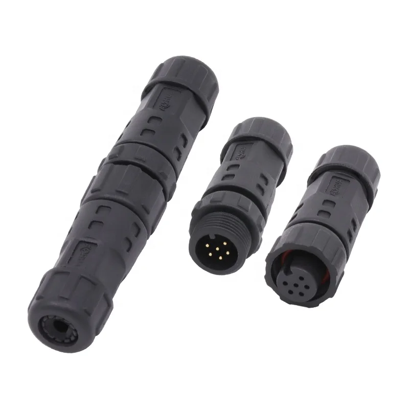 2+6 pin power waterproof ip67 led M12 connector