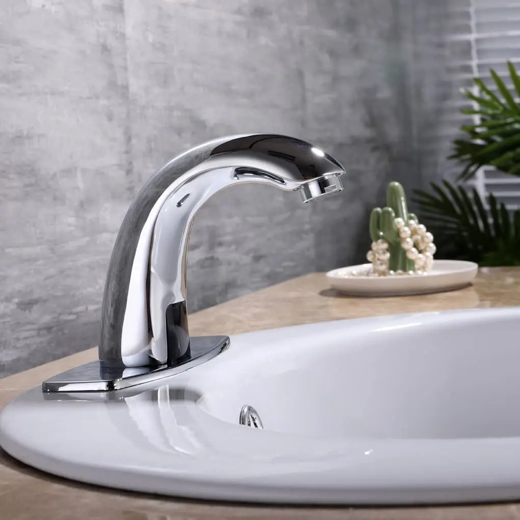 Automatic Sensor Touchless Bathroom Sink Faucet With Hole Cover Plate Buy Sensor Faucet