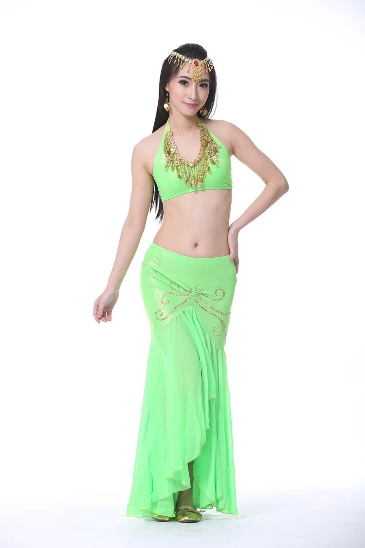 9 Colors Belly Dance Costume Top and Fishtail Pants 