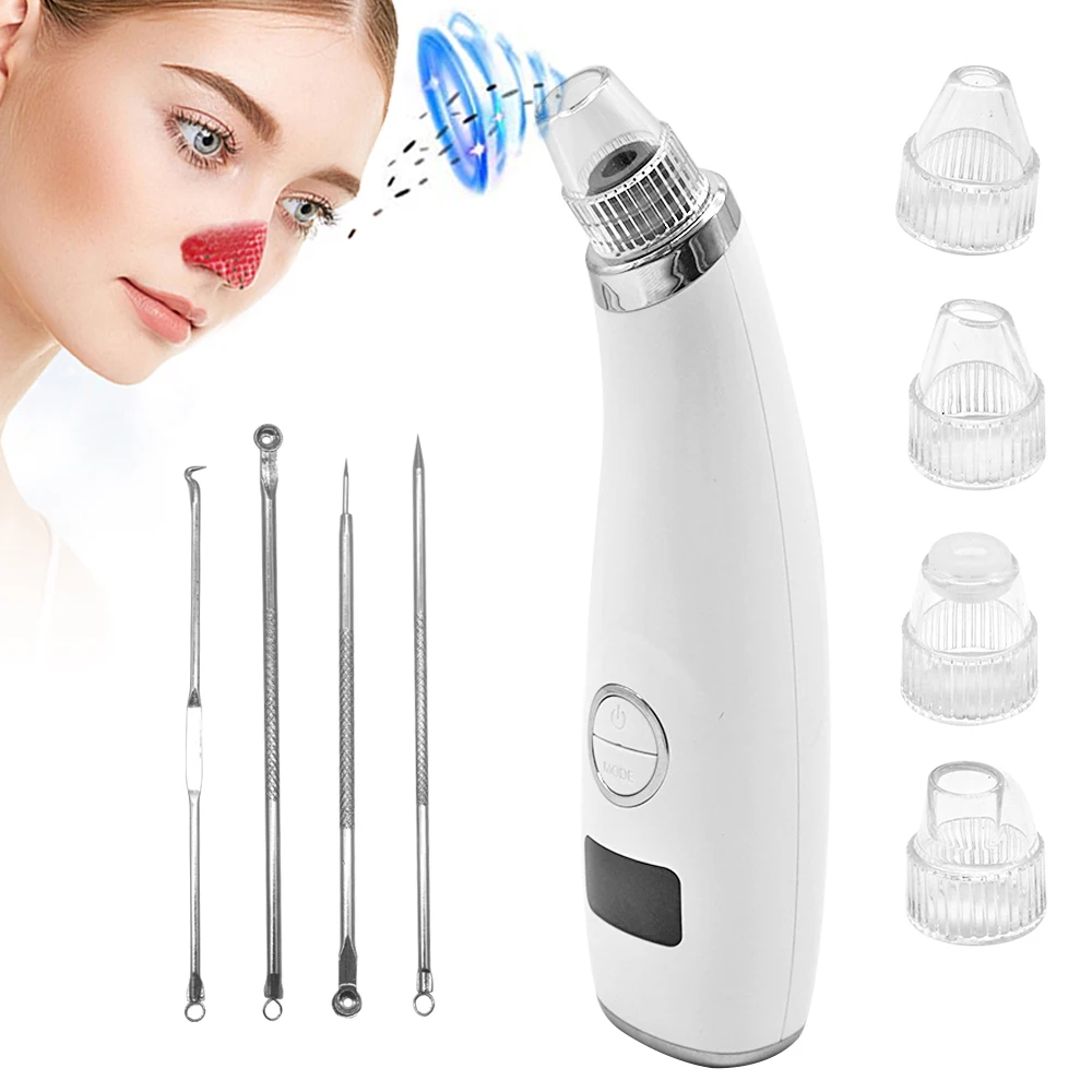 Warm Function Comedo Suction Beauty Device 6 Probes Electric Comedo