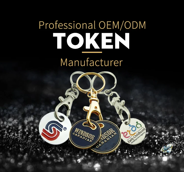 Promotional Custom Logo Metal Name Brand Trolley Tokens - Buy Custom ...