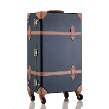 old fashioned suitcase with wheels