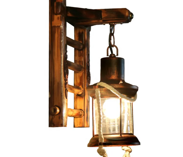 Antique vintage artemide designer E14 modern iron bamboo loft retro wall lamp for dinning room