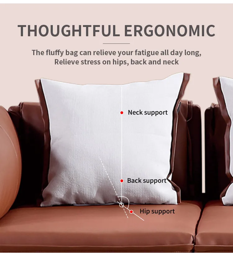 Pengpai Popular Leather Fabric 5 Seater Sofa Set Designs Modern