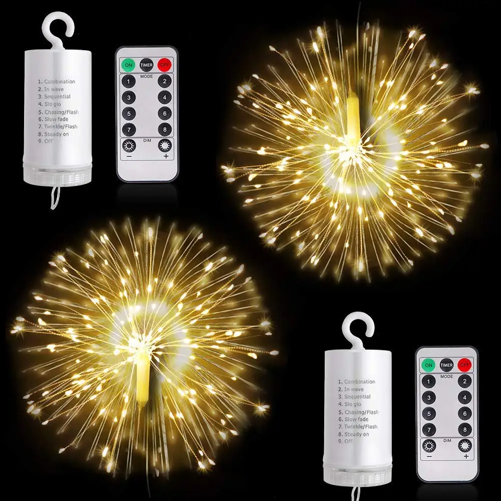 Garden Room Party Wedding Decoration Battery Operated Firework Light LED Twinkle outdoor string solar led fairy light