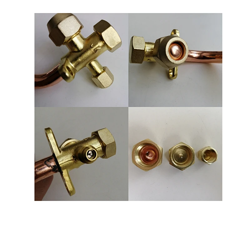 Air Conditioner Parts Brass Split Air Conditioner Valve 1/4 3/8 1/2 5/8