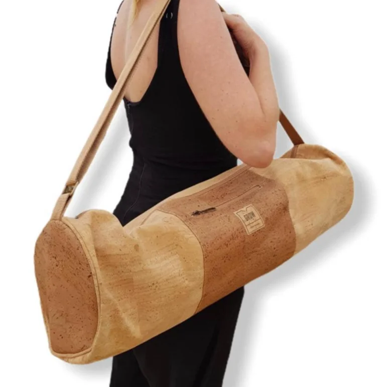 Sustainable Round Cork Yoga Mat Travel Bag Custom Yoga Mat Gym Bag With