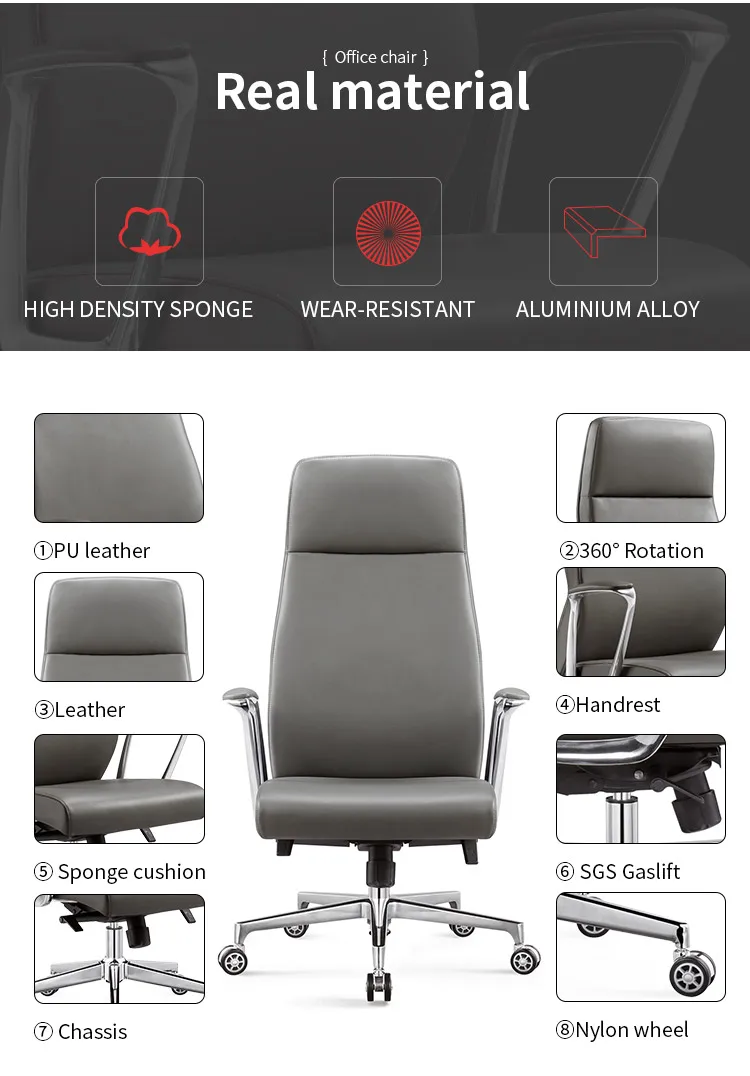 360 Degree Swivel Revolving Manager High-End Pu Leather Executive Office Chair