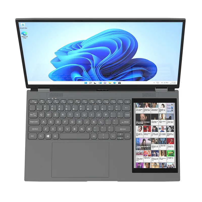 Close-up of keyboard layouts showing numeric keypad on 15.6-inch model versus compact layout on 14-inch model
