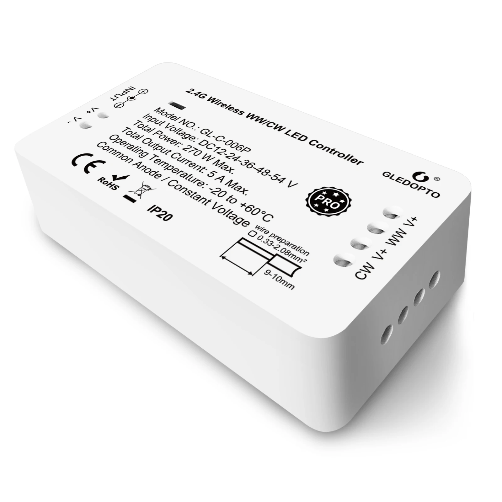 Gledopto zigbee. Zigbee диммер светодиодной ленты. контроллер для gloxy q4. схема подключения zigbee диммер 5-24v gledopto (mini) wwcw (cct).