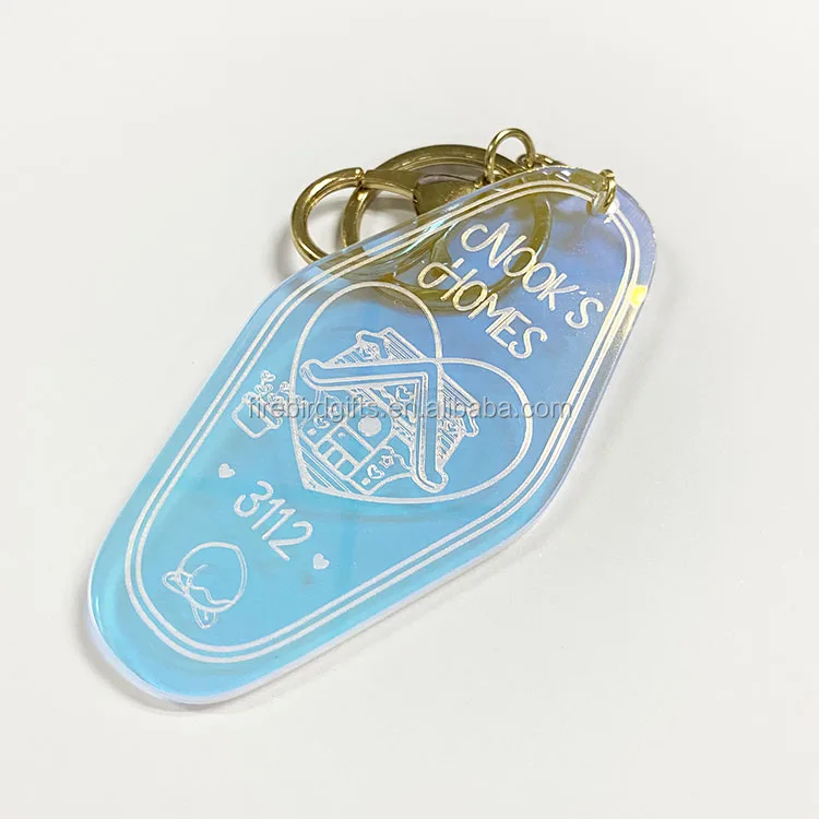 Custom Rainbow Holographic Acrylic Keychain Rainbow Hologram Keychain