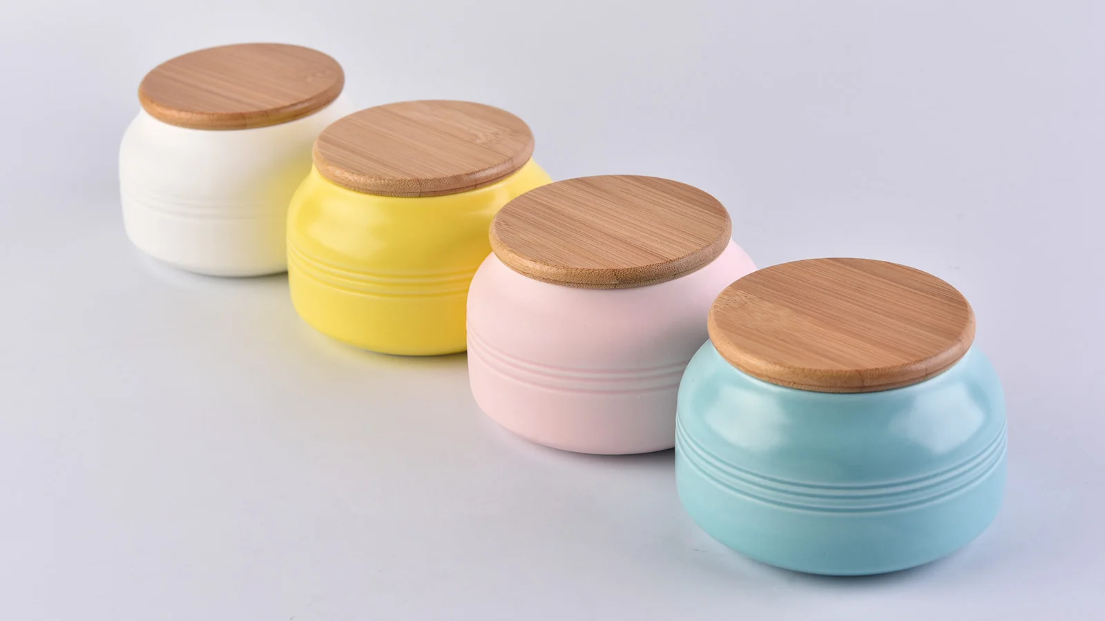 10oz Glazed Belly Ceramic Candle Jars ome Decoration Pieces
