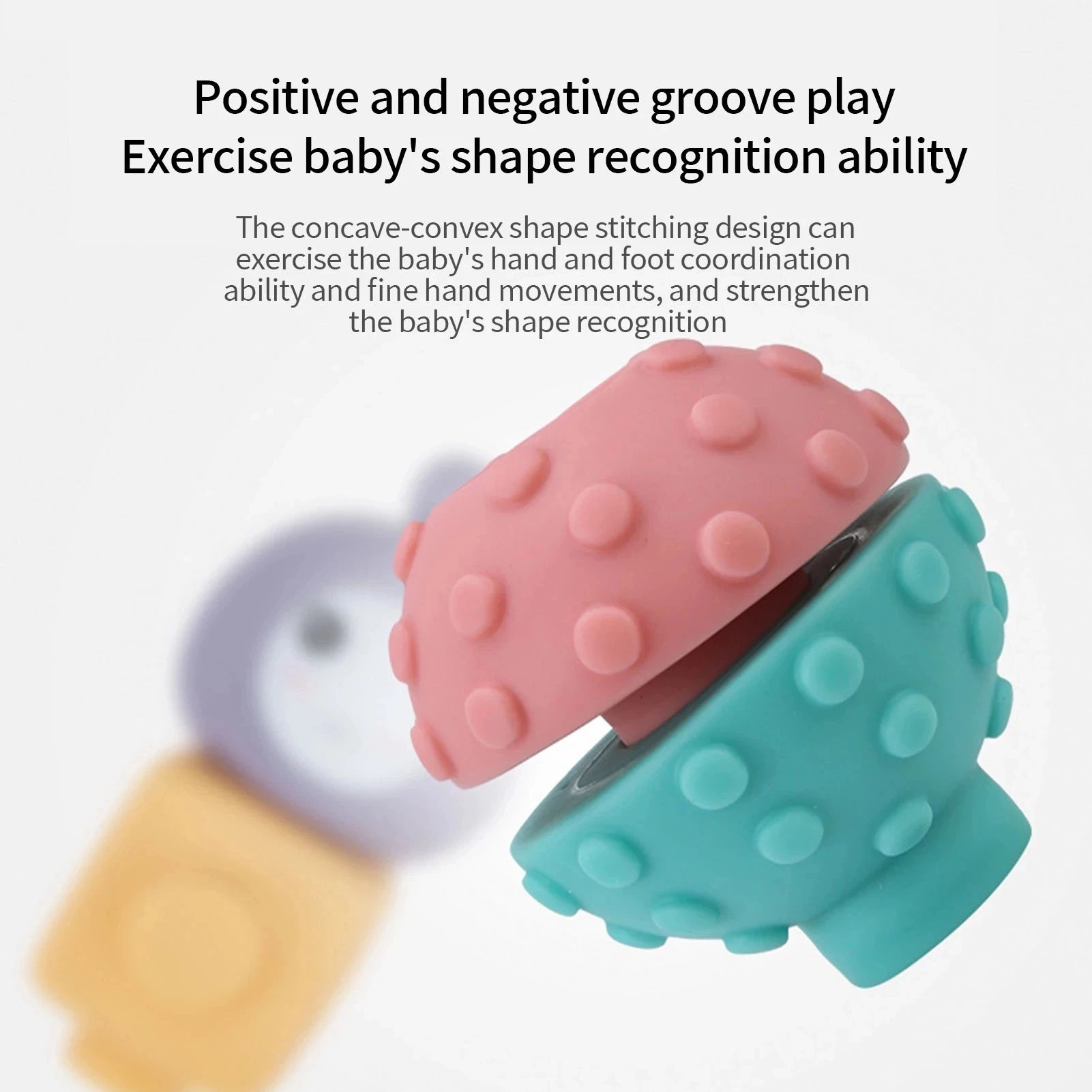 Baby Sensory Toys Montessori Diy Building Blocks Grasp 3d Silicone