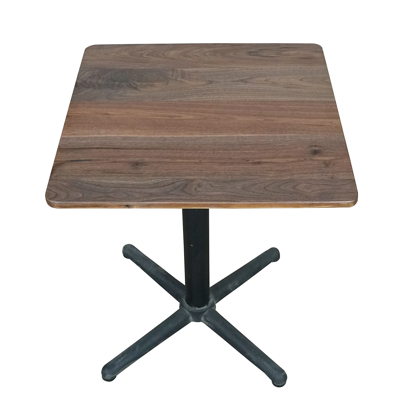 Modern Square Base Black Walnut Wooden Edge Glued Side Coffee Table