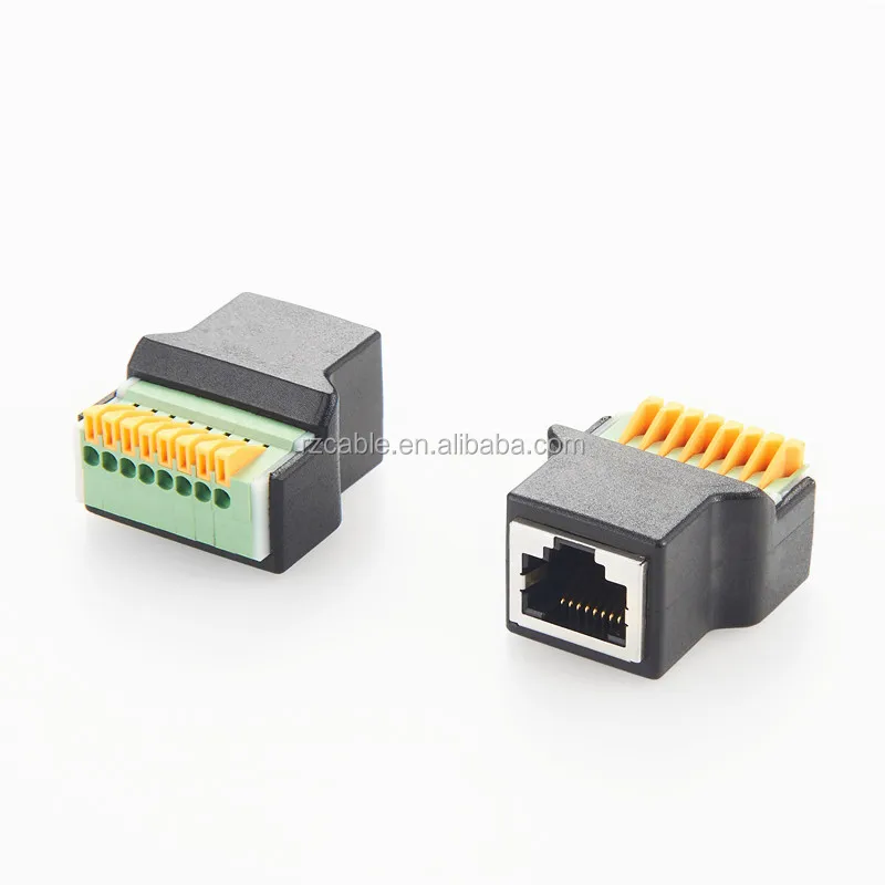 Adapter Rj45 Female Terminal Block With Push Button 8 Pin Buy