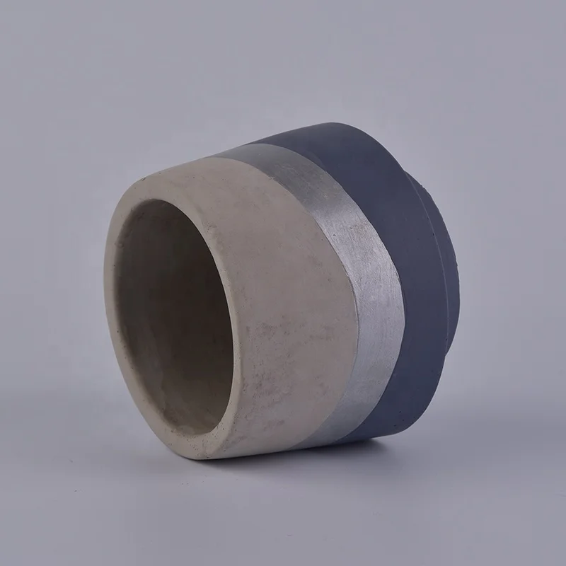 400ml Blue cement candle holders handmade printing candle tin home decoration