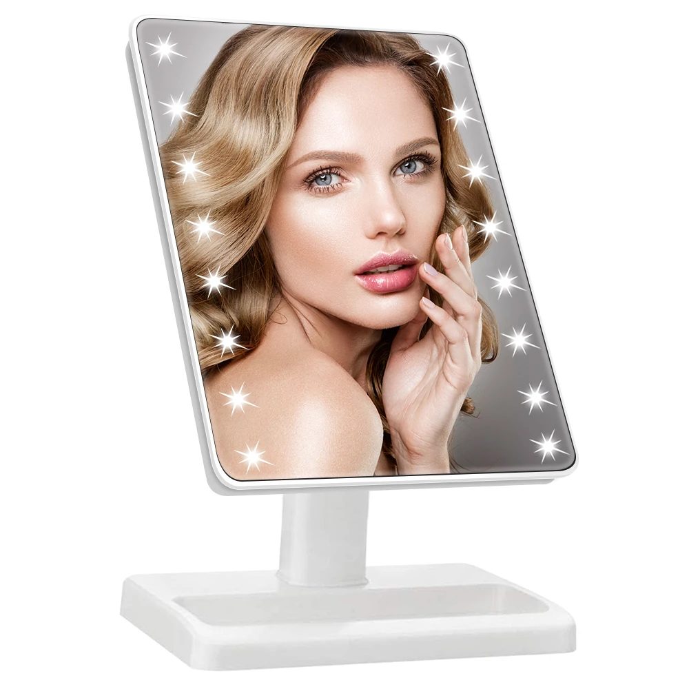 Upgraded Lighted Makeup Mirror Adjustable Dimmable led mirror lights for makeup with Detachable 10X Magnification Spot Mirror