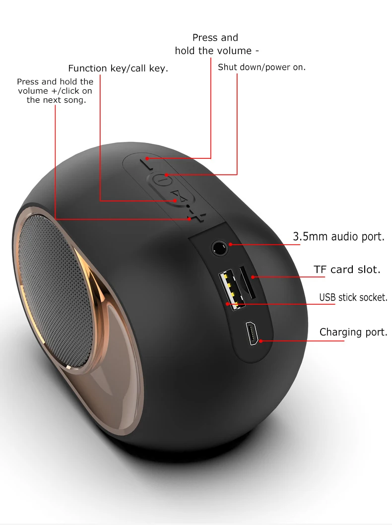 Innoliance X6 Sizes Wireless Golden Egg Speakers for Bluetooth - ANKUX.COM