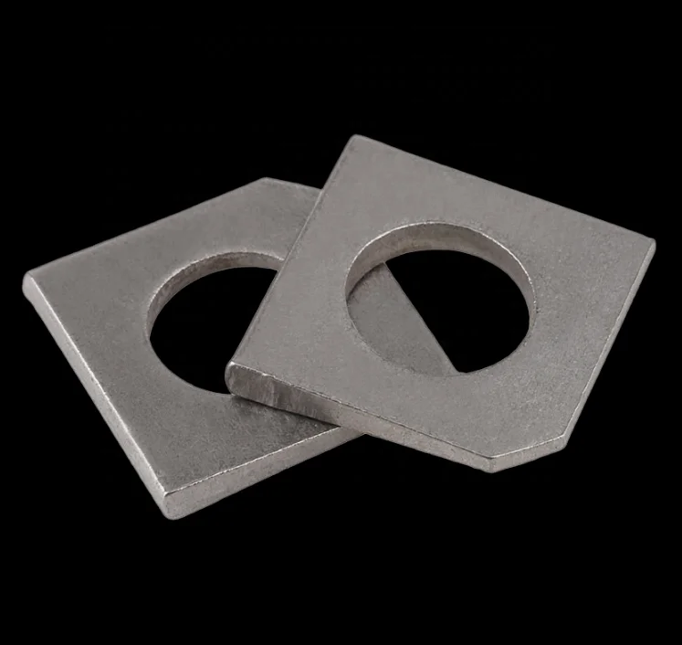M6 M8 M10 M12 Galvanized Square Round Hole Taper Washers For Slot