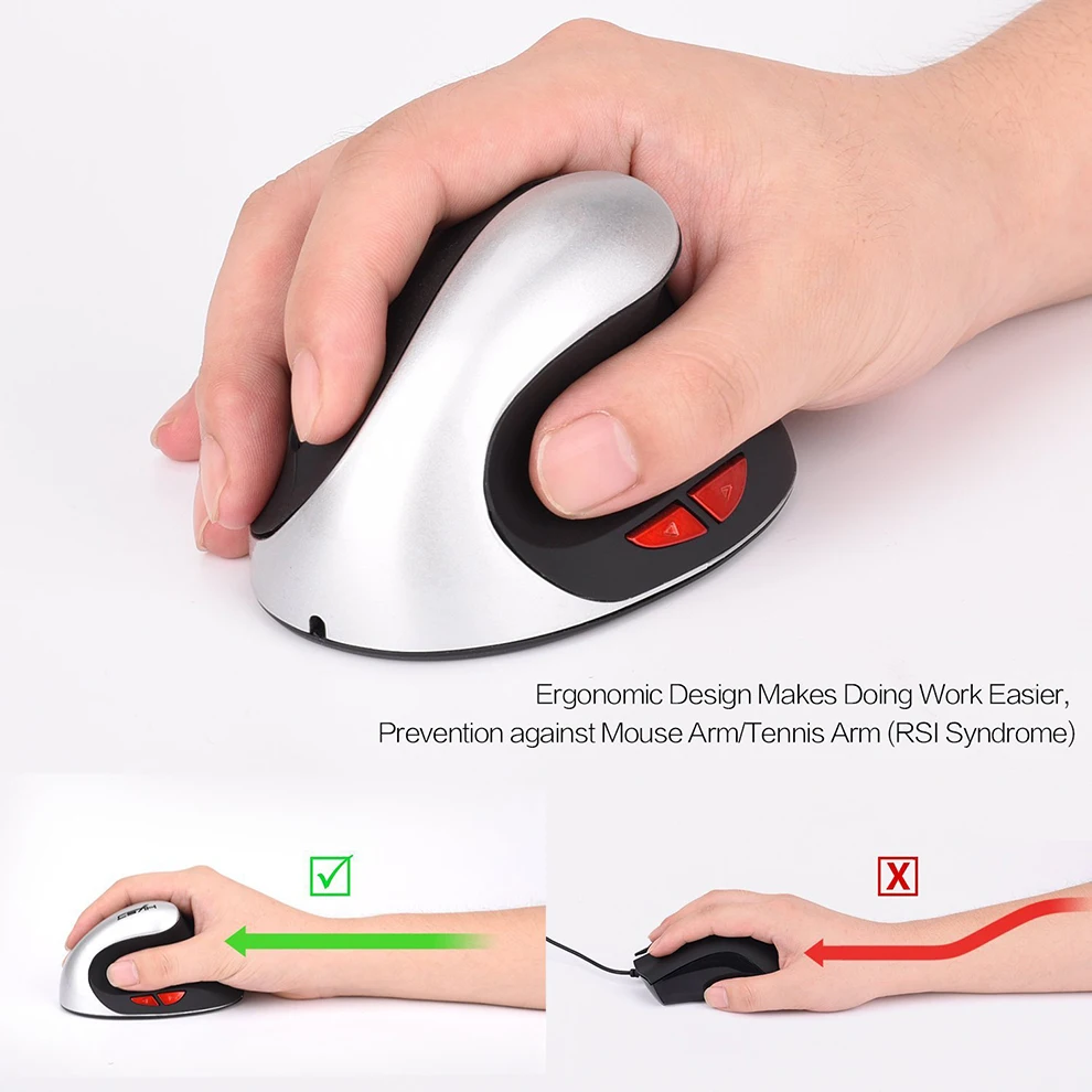 Jelly Comb Rechargeable Wireless Mouse Ergonomic 6 Buttons 800/1600 ...