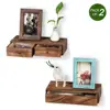 Floating Shelf with Drawer Rustic Wood Wall Shelves for Storage