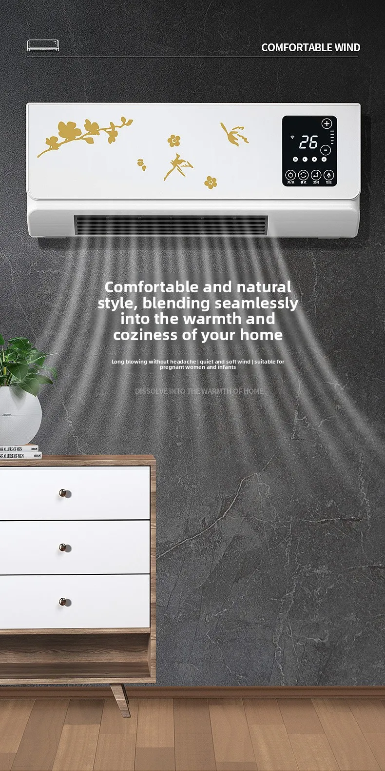 Electric Heater, 1500-2000W, Portable - detail 2