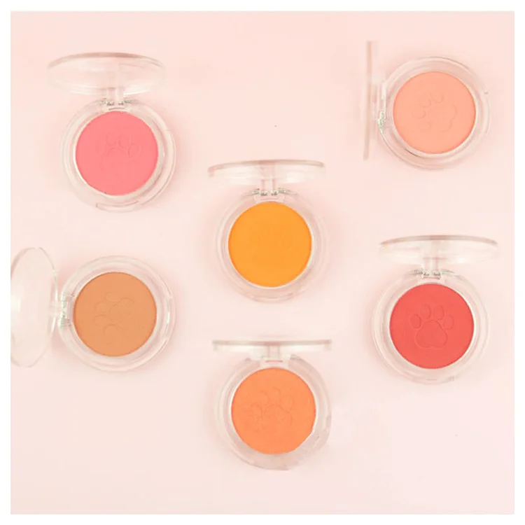 Domani Beauty 10 Colors Cat Paw Shape Natural Custom Logo Long Lasting Cosmetic Powder Wholesale Private Label Palette Blush