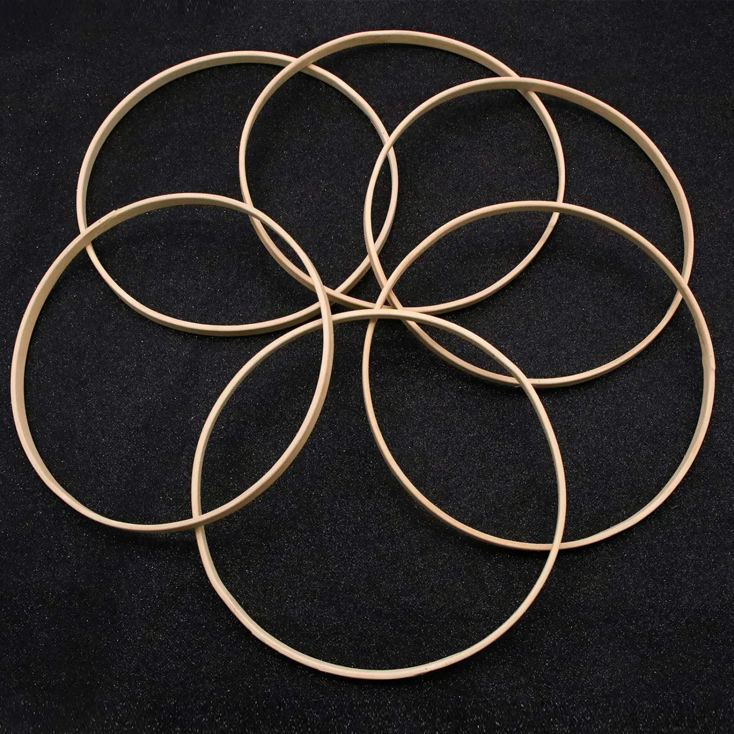 Wooden Round Circle Bamboo Floral Macrame Wood Hoop Rings Diy Dream ...