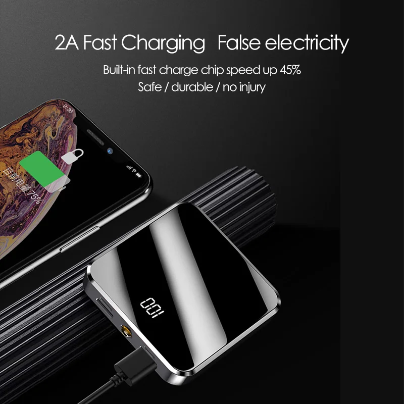 Shenzhen electronics new products double USB portable charger mobile pocket mini credit card size power bank 10000mah - ANKUX.COM