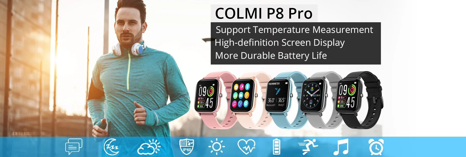 colmi full touch screen smart watch y7 pro waterproof bluetooth sport fitness tracker men women smartwatch for ios android phone