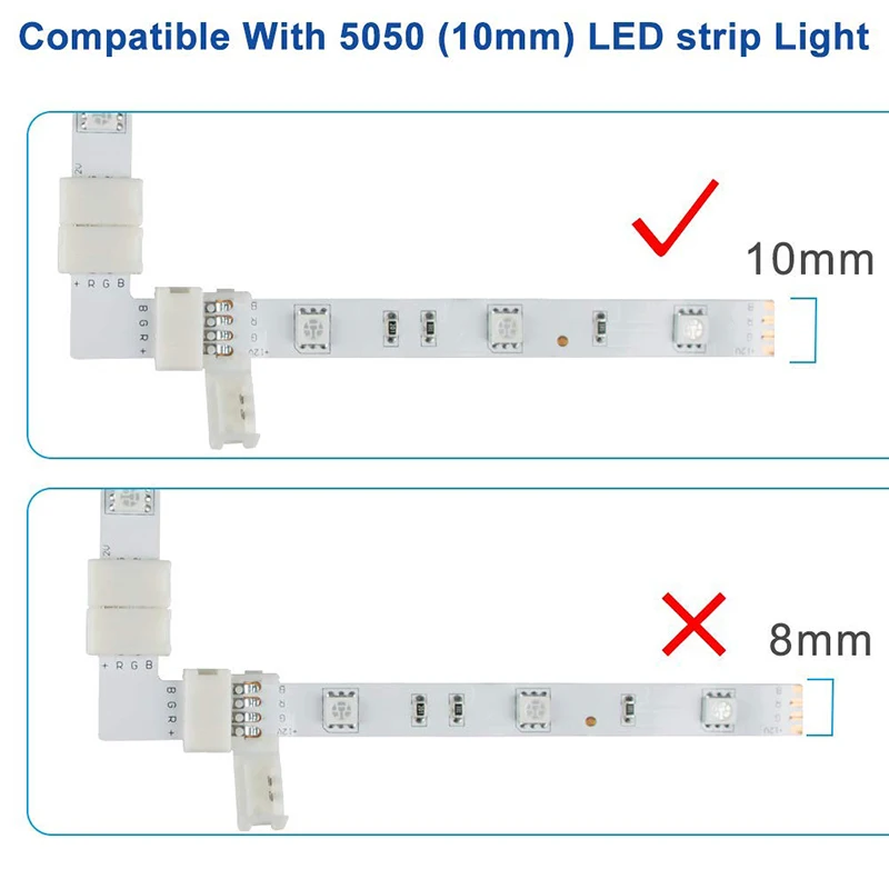 Как соединить светодиодную ленту. Ширина диодной ленты 5050. Ширина светодиодной ленты 5050 RGB. Ширина светодиодной ленты 3528. Угловые коннекторы для SMD 2835.