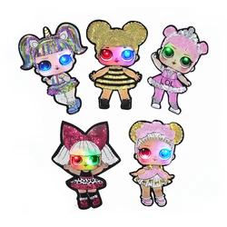 2020 Wholesale 3D Fashion Clothes Cartoon Patch with Flashing Led lights Sequin Embroidery Patches